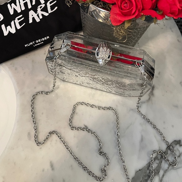 Authentic Kurt Geiger London clear sparkle chain bag - Picture 1 of 11